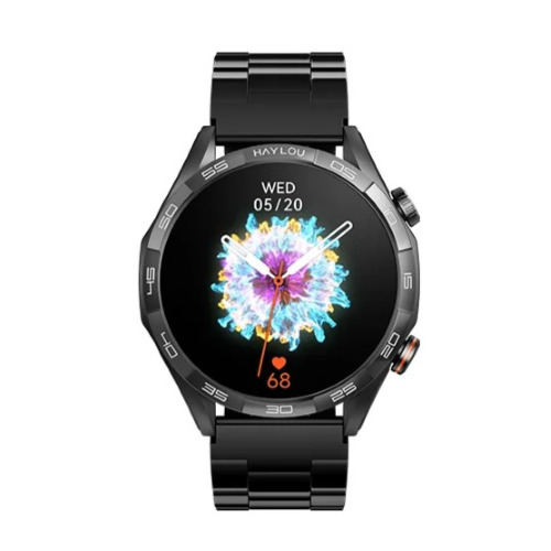 Haylou Solar 5 BT Calling Smartwatch (Metallic Strap)-Black Image 1