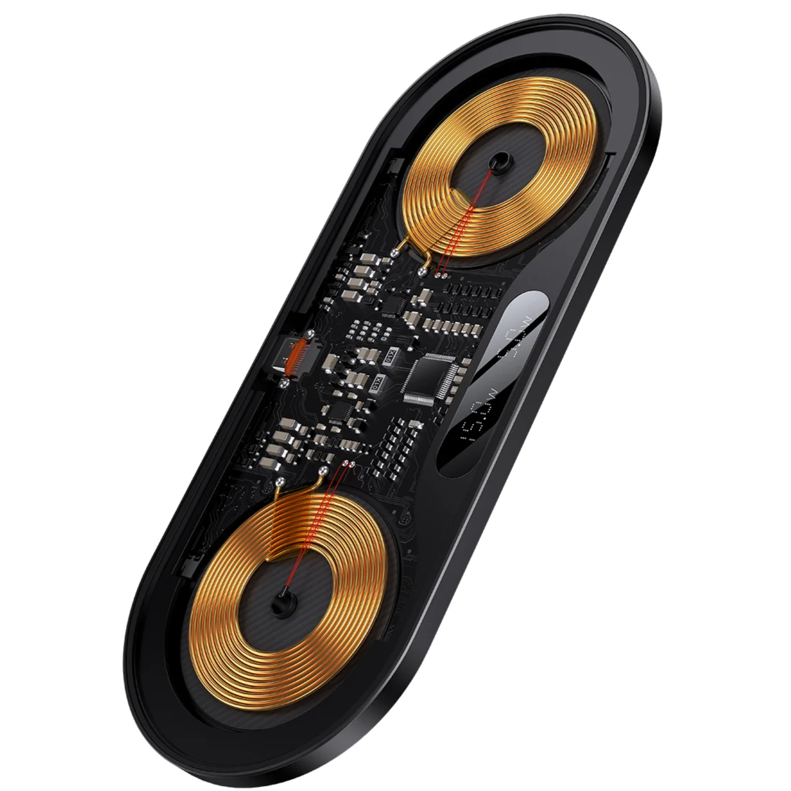 Baseus Digital LED Display 2 in 1 Wireless Chargers 20W - Black Image 2