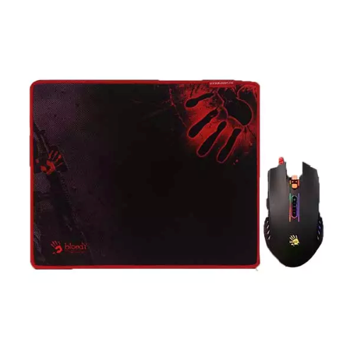 A4TECH Bloody Q8181S Neon X Glide Gaming Mouse And Mouse Pad Image 1