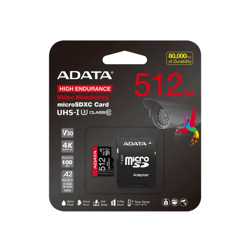 ADATA High-Endurance 512GB UHS-I Class 10 microSDXC Memory Card Image 1