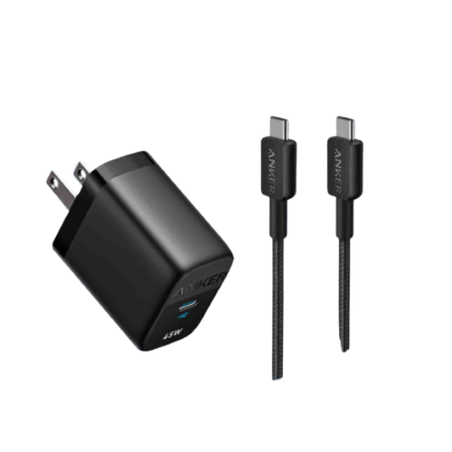 Anker 313 Combo 45W Fast Charger 2.0 for Samsung also PPS, PD, IQ3 Support-Black