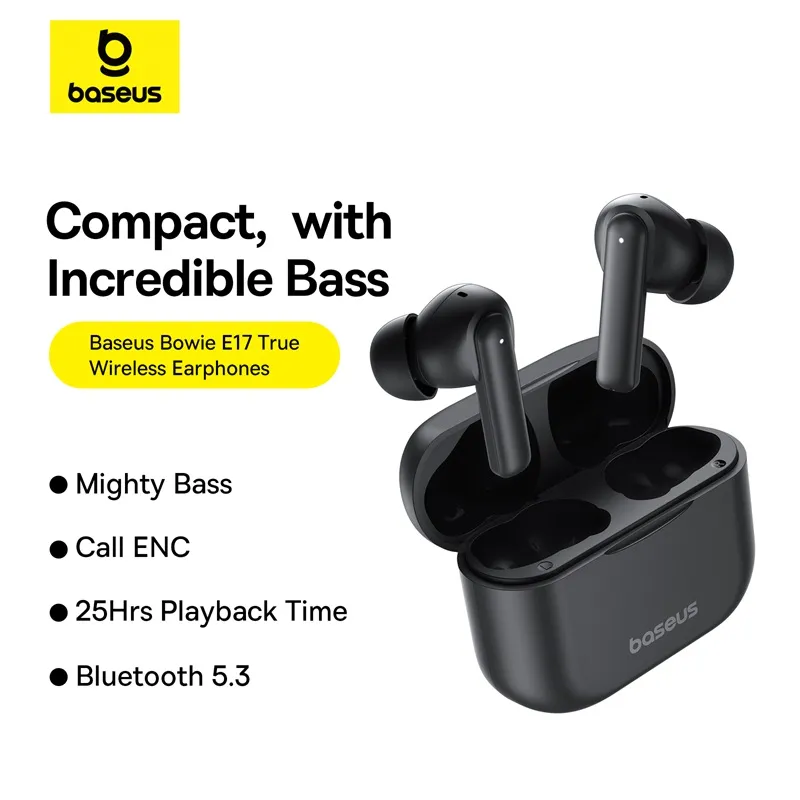Baseus Bowie E17 TWS Earphones-Black Image 1