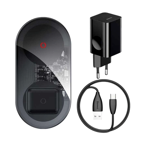 Baseus Simple 2-in-1 24W Turbo Edition Qi Wireless Charger with Adapter Image 2