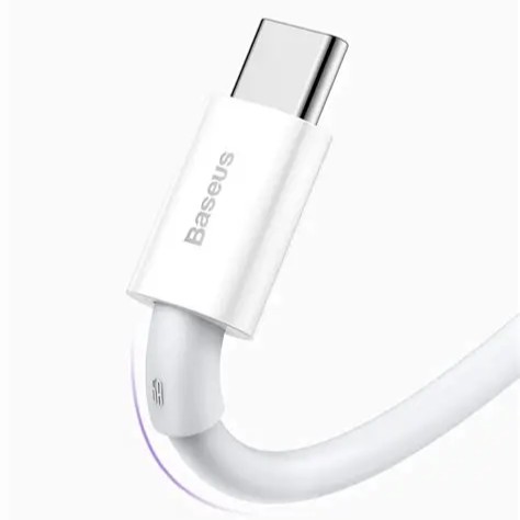 Baseus Superior Series Fast Charging Data Cable USB to Type-C 66W 1m-White Image 1