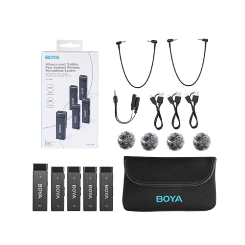 Boya BY-W4 Ultra-Compact Four-Channel 2.4GHz Wireless Microphone System Image 2