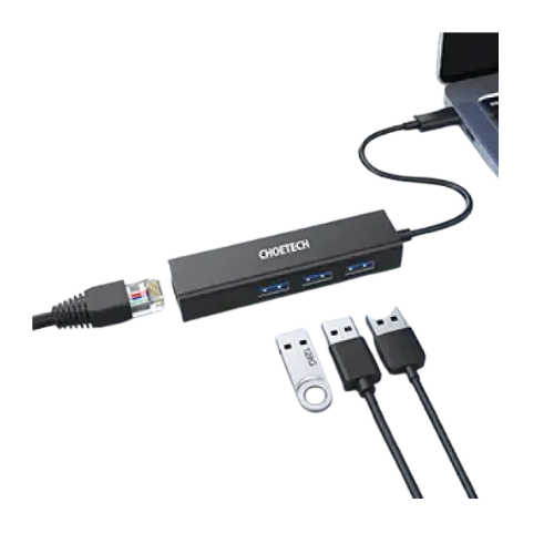 Choetech HUB-U02 4 in 1 Type-C to Gigabit Ethernet Adapter Hub Image 2