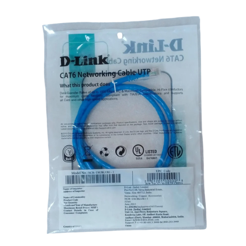 D-Link Cat6 UTP 24AWG Patch Cord-1M-Blue Image 2