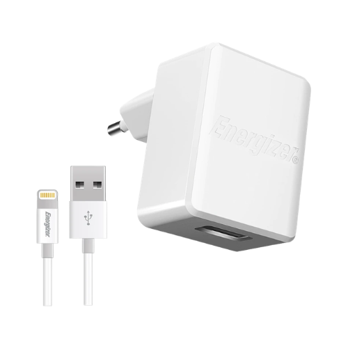 Energizer ACA1AEUCLI3 24W USB Wall Adapter with Lightning Cable EU Plug Image 0