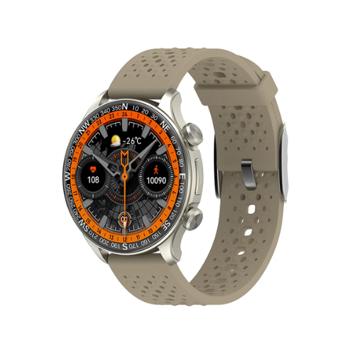 IMIKI HOLO 2 Pro Smart Watch-Titanium + Beige Image 1