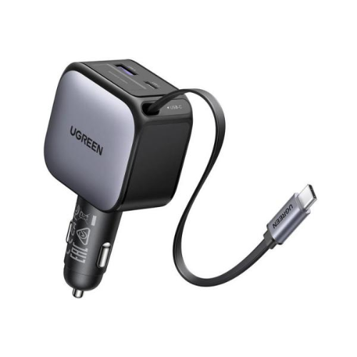 UGREEN 90W Fast Car Charger with Retractable Cable (EC603) Image 1