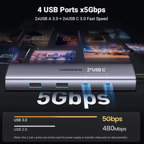 UGREEN Revodok CM498 (15375) USB-C Multifunction 9-in-1 Docking Station Image 3