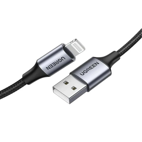 UGREEN US199 (60156) Lightning to USB Cable Aluminum Case with Braided 1m-Black Image 1
