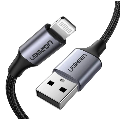 UGREEN US199 (60156) Lightning to USB Cable Aluminum Case with Braided 1m-Black Image 2