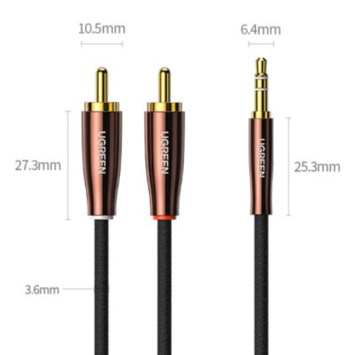 Ugreen AV170 (80847) 3.5mm to 2x RCA Aux Cable - 2M Image 1