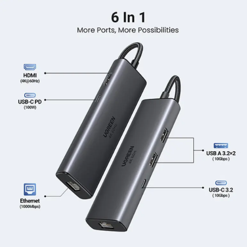 Ugreen CM512 (45000) 6-in-1 Multifunctional USB-C Hub Image 1