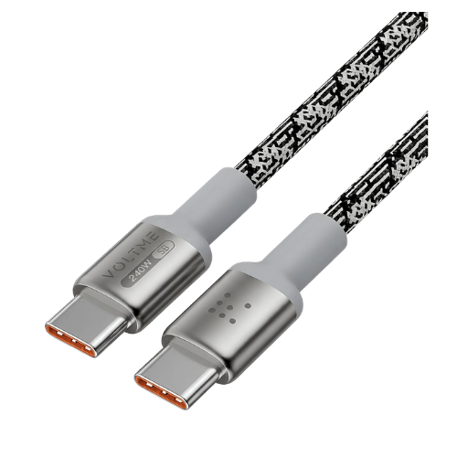 VOLTME PowerLink Pixel CTC Ultra-Durable USB-C to USB-C Cable-Grey