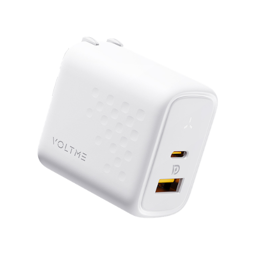 VOLTME Revo 45 Duo CA USB-C + USB-A 45W GaN Wall Charger-White Image 1