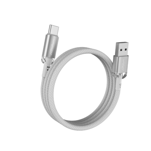 Vyvylabs Crystal Series Fast Charging Data Cable USB to Type-C 3A 1M-White Image 1