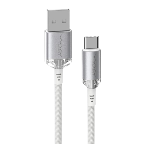 Vyvylabs Crystal Series Fast Charging Data Cable USB to Type-C 3A 1M-White