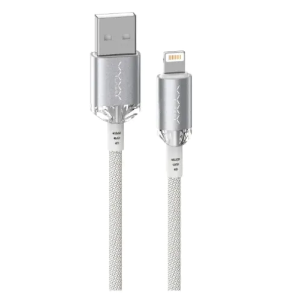 Vyvylabs Crystal Series Fast Charging Data Cable USB to iP 2.4A 1M-White