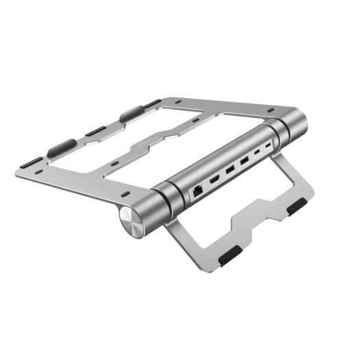 Vyvylabs Wisdom Series VHW06-GY Laptop Stand 6-in-1 Multifunctional HUB Docking Station