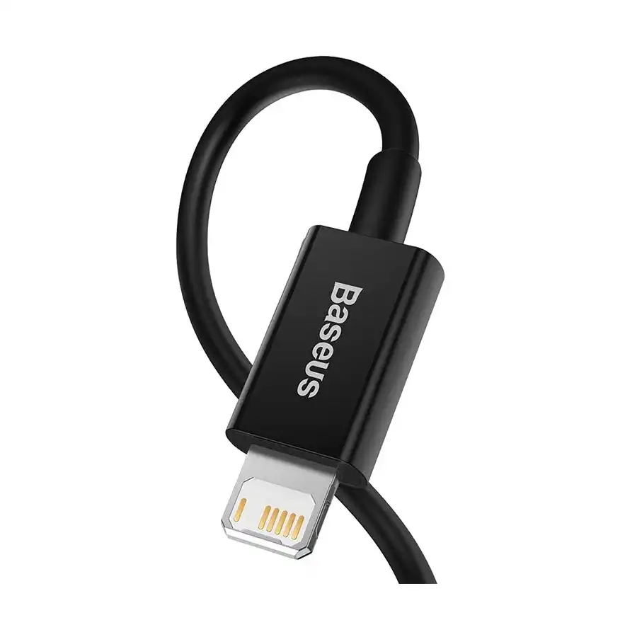Baseus USB Male to Lightning Male 2 Meter Charging & Data Cable- Black Image 1