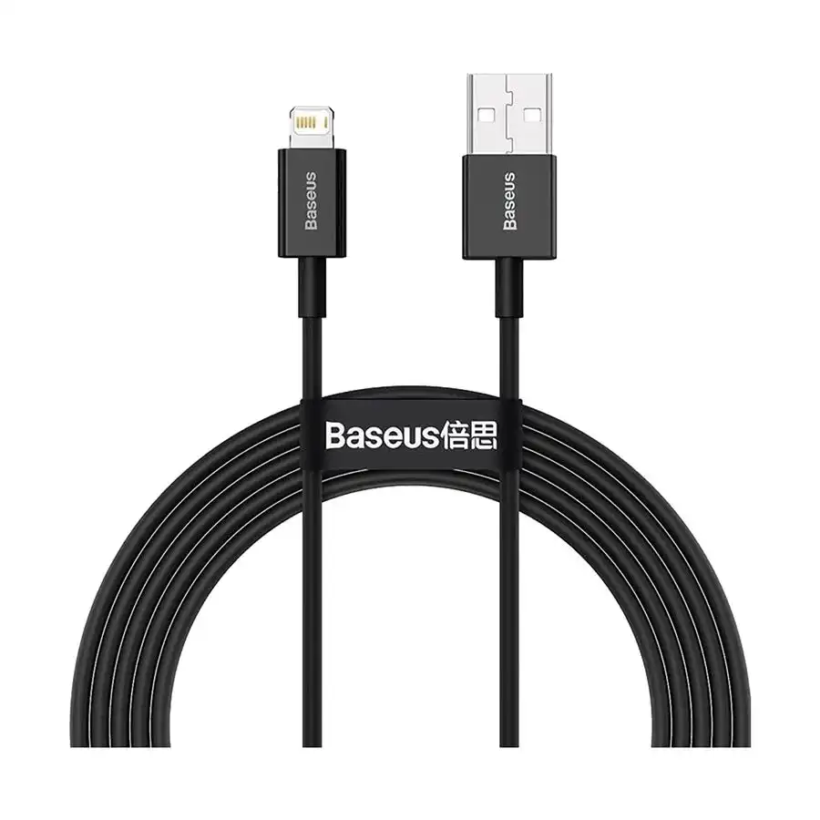 Baseus USB Male to Lightning Male 2 Meter Charging & Data Cable- Black Image 3