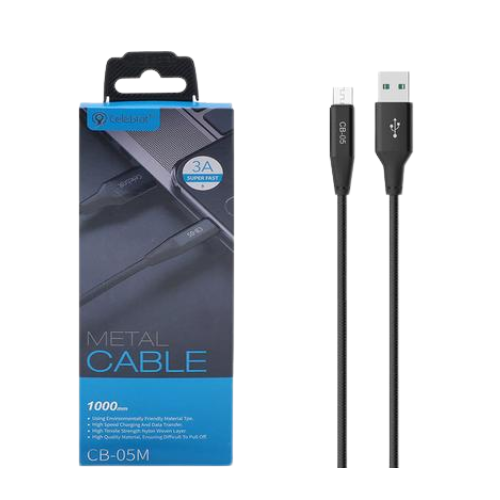 Yison Celebrat CB-05M USB-A To Micro USB Cable 1 Meter-Black Image 1