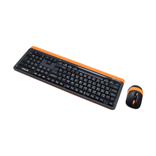 A4TECH FG1010 Wireless Keyboard Mouse Combo with Bangla-Black-Orange Image 2
