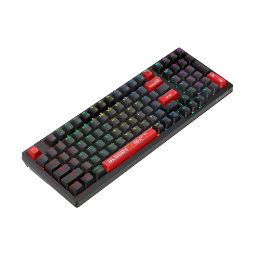 A4TECH Bloody WS98 Tri-Mode Wireless RGB Mechanical Keyboard-Sports Red Image 1