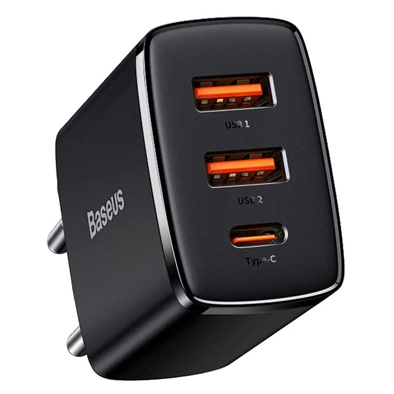 Baseus Compact Quick Charger Dual USB+Type-C 30W - Black Image 2