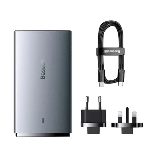 Baseus GaN5 Pro Ultra Slim 65W Fast Charger with 100W Type C Cable-Gray Image 3