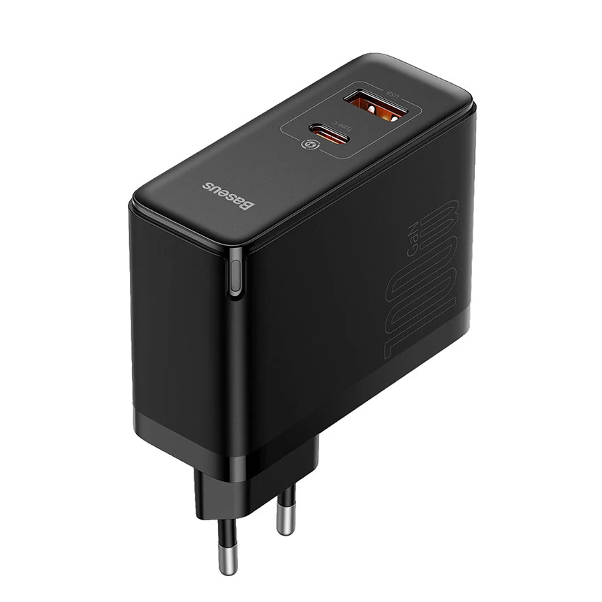Baseus GaN5 Pro 100W Fast Charger Type C+USB EU - Black Image 1