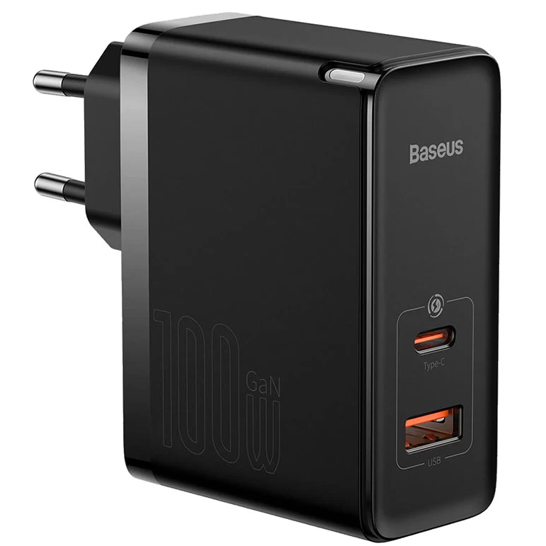 Baseus GaN5 Pro 100W Fast Charger Type C+USB EU - Black Image 2