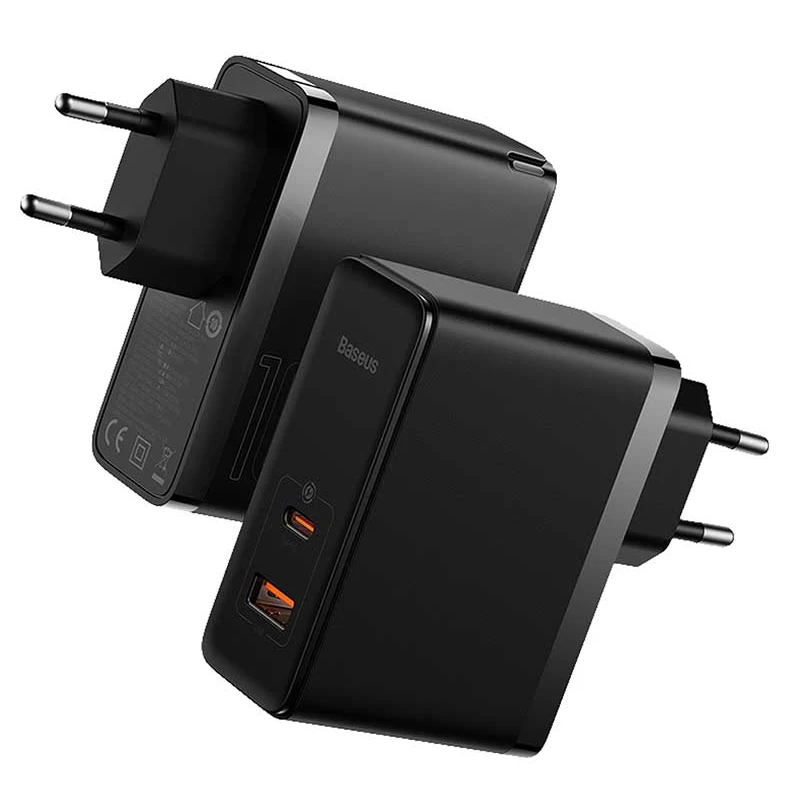 Baseus GaN5 Pro 100W Fast Charger Type C+USB EU - Black Image 3