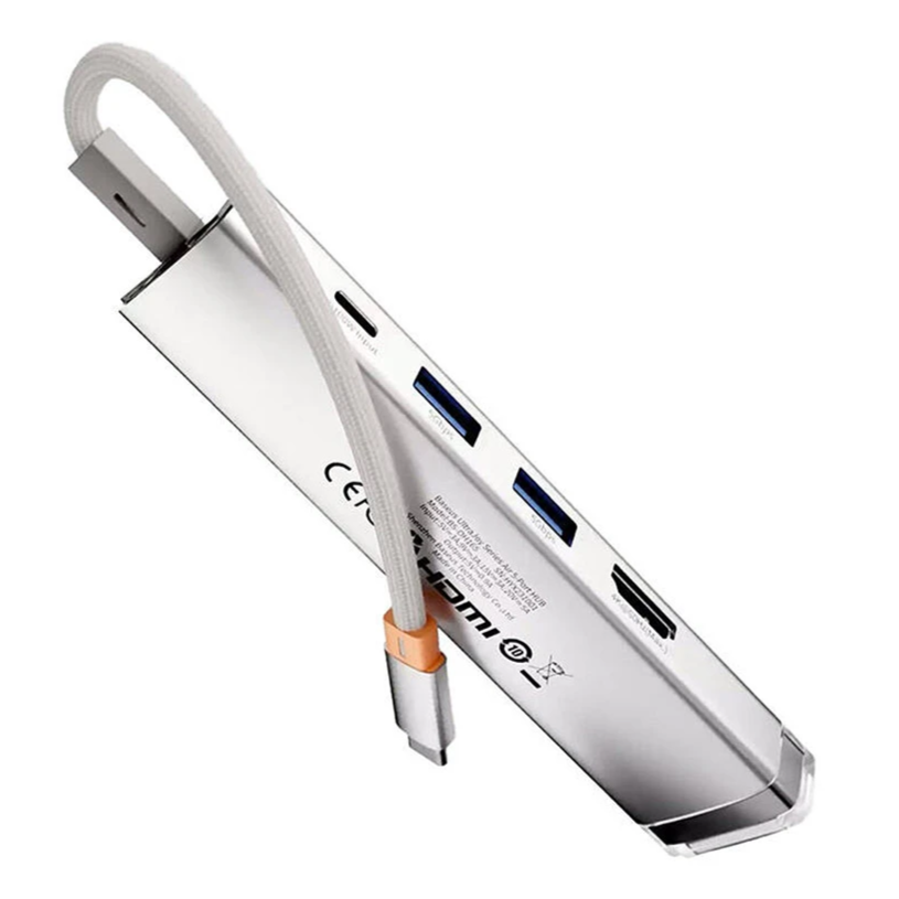 Baseus UltraJoy Series 5-Port HUB AIR Frost Silver Image 1