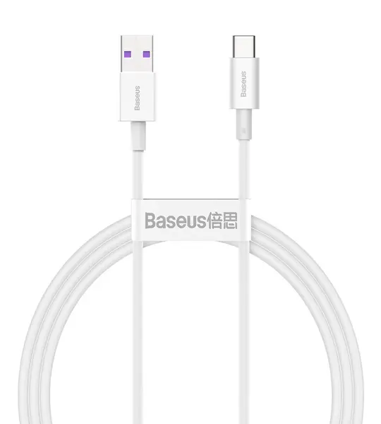 Baseus Superior Series Fast Charging Cable 1 Meter 66W USB to Type-C - White Image 3