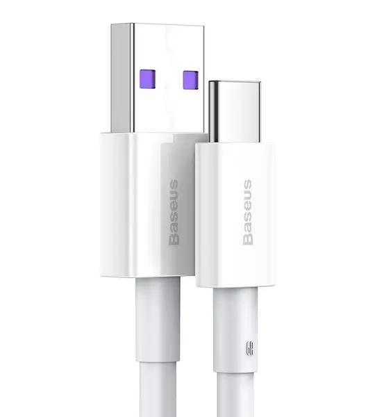 Baseus Superior Series Fast Charging Cable 1 Meter 66W USB to Type-C - White Image 2