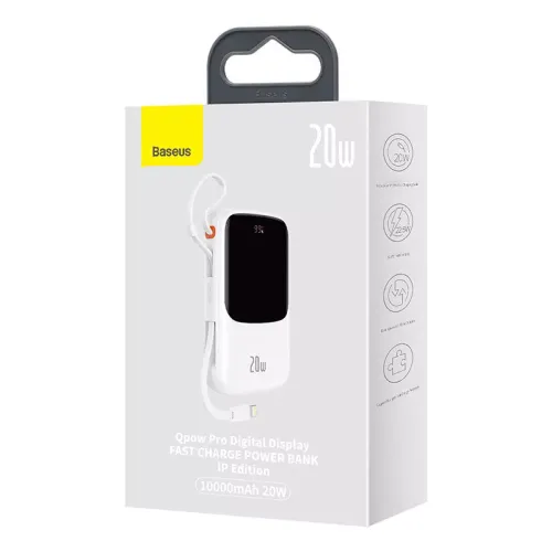Baseus Qpow Pro 20W 10000mAh Digital Display Fast Charging Power Bank – White Image 3