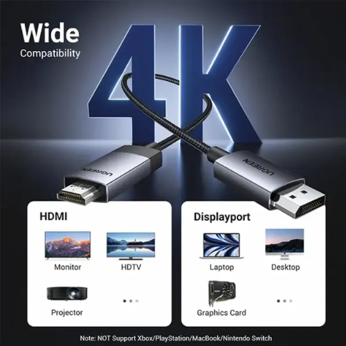 UGREEN DP119 (15773) 4K DP to HDMI Cable - 1M Image 2