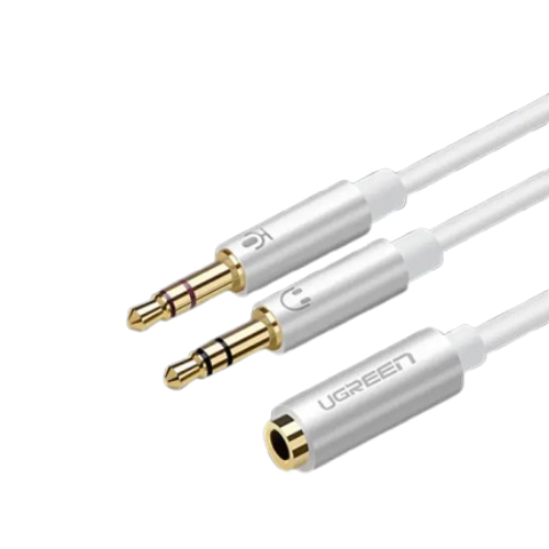 UGREEN AV140 (10790) 2x3.5mm to 3.5mm Audio Cable - White Image 1